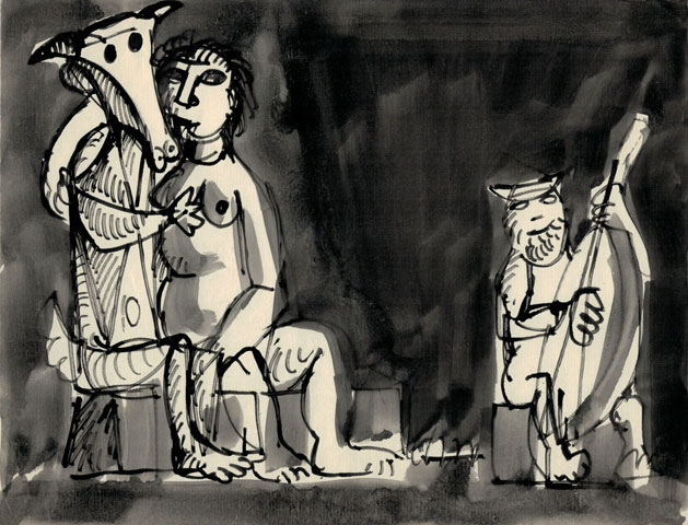 Couple et faune