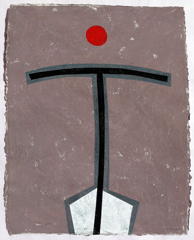 "T" avec point rouge