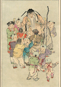 Vieux sage et enfants