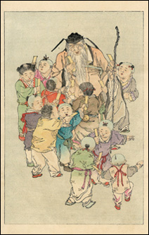 Vieux sage et enfants