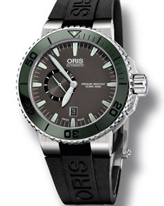 Oris Aquis Small Second Date verte