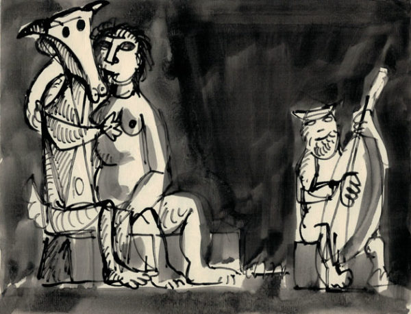 Couple et faune