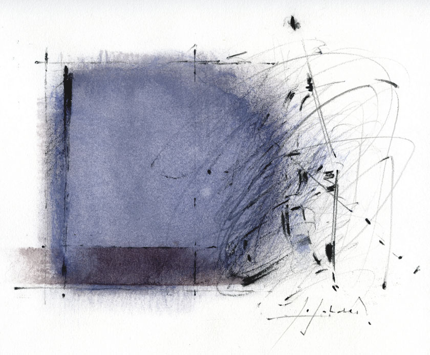 Cello au mur bleu