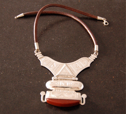 Pendentif argent et agate
