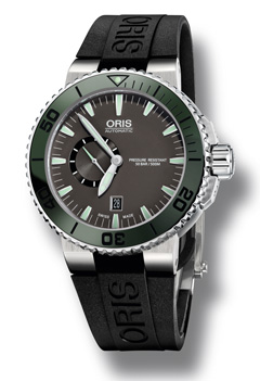 Oris Aquis Small Second Date verte