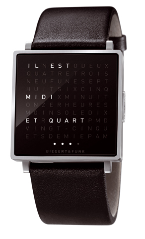 Qlocktwo W – acier brossé