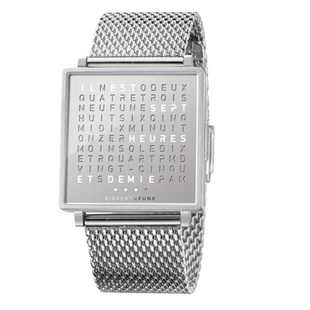Qlocktwo W Acier fin – br.milanais