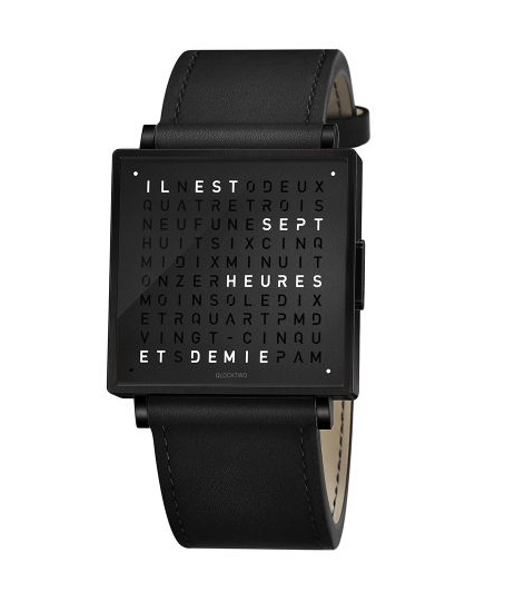 Qlocktwo W – acier pvd noir