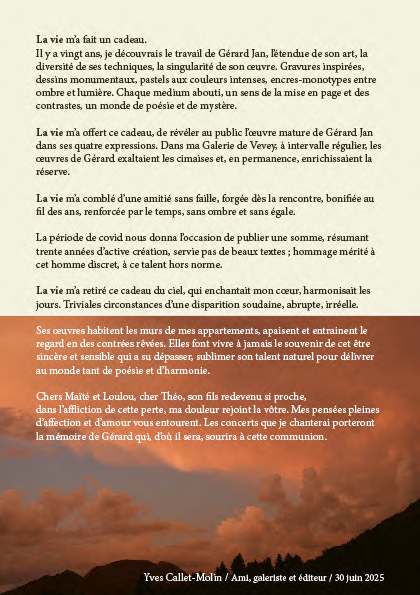 Hommage à Gérard JAN