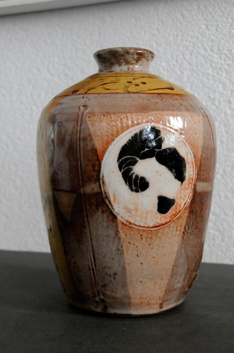 Vase tourné Dobin jaune